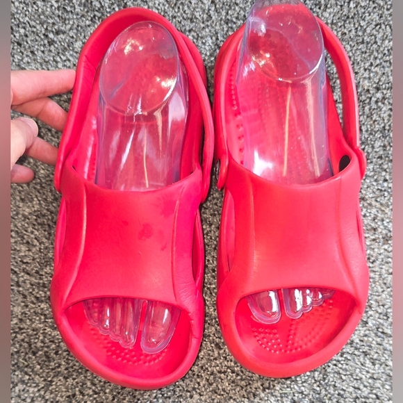CROCS Shoes - Crocs Red Open Toe Slingback Slides Womens Size 10 Sandals Shoes